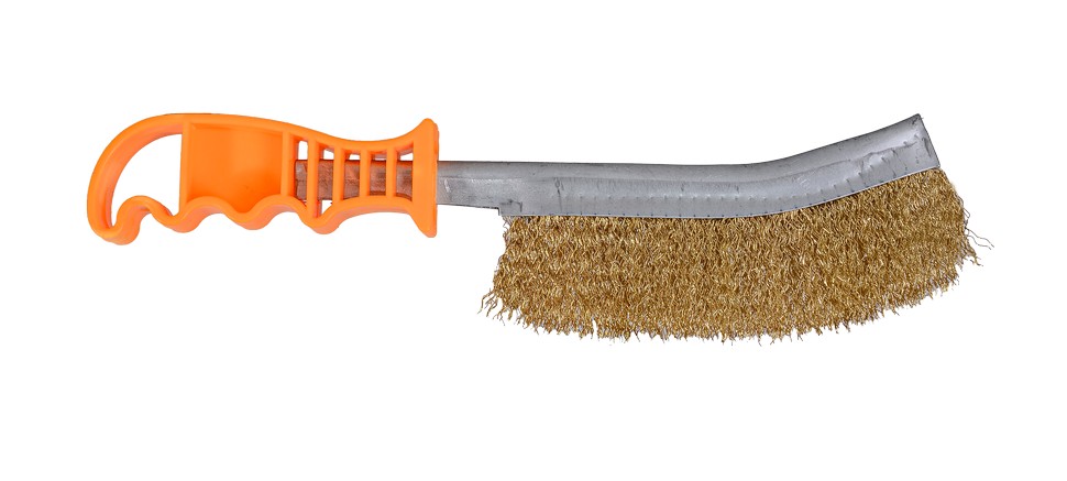 Щетка металлическая ВИХРЬ 73/1/3/55 из латунированной стали с пластиковой ручкой,240мм - изображение 4