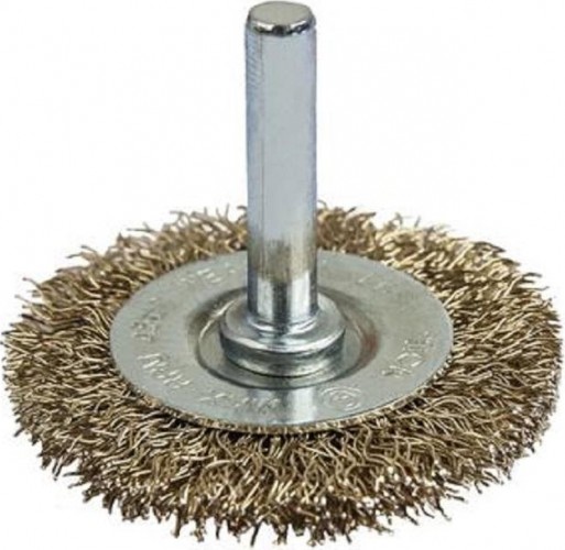Щетка обдирочная для дрели ПРАКТИКА радиальная мягкая D-50 мм , хвост 6 мм 032-539 032-539