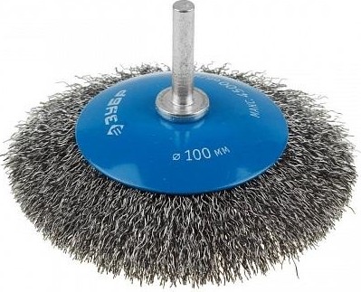 Щетка обдирочная для дрели ЗУБР ПРОФЕССИОНАЛ коническая витая проволока 0,3мм, 100мм 35230-100_z02
