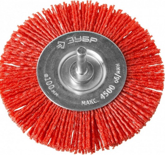 Щетка обдирочная для дрели ЗУБР ПРОФЕССИОНАЛ нейлоновая проволока с абразивным покрытием, 100мм 35161-100_z02 - изображение 3