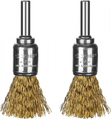 Щетка обдирочная для дрели ЗУБР ПРОФЕССИОНАЛ набор щеток кистевых витая проволока 0,3мм, 17мм,  35225-17-H2_z02