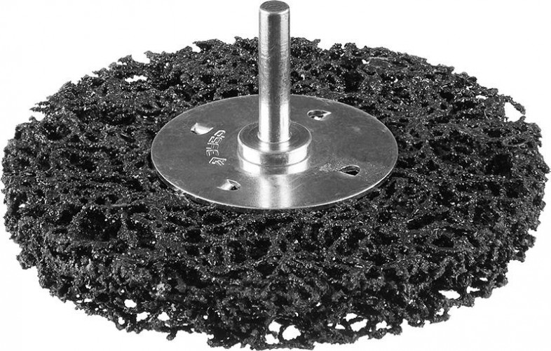 Щетка обдирочная для дрели ЗУБР ПРОФЕССИОНАЛ нейлоновая проволока с абразивным покрытием, с отк 35162-075_z01