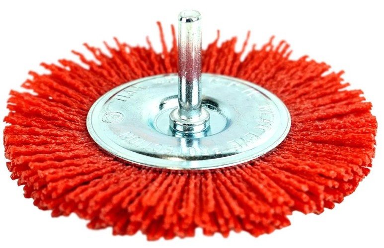 Щетка обдирочная для дрели BERGER BG1738 абразивный нейлон 1.2 мм, P80, d 100 мм, хвостовик - изображение 2