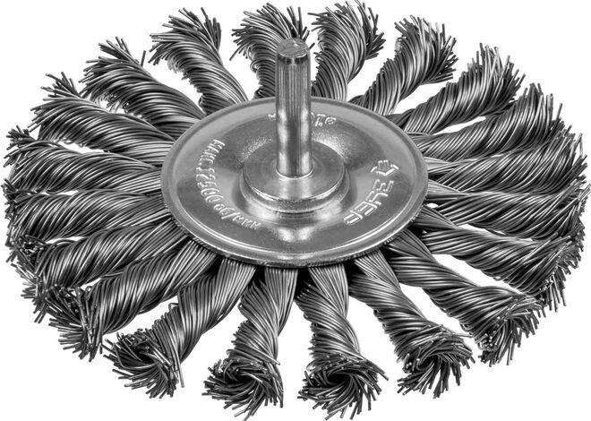 Щетка обдирочная для дрели ЗУБР ПРОФЕССИОНАЛ дисковая проволока 0,5мм, 100мм 3522-100_z02