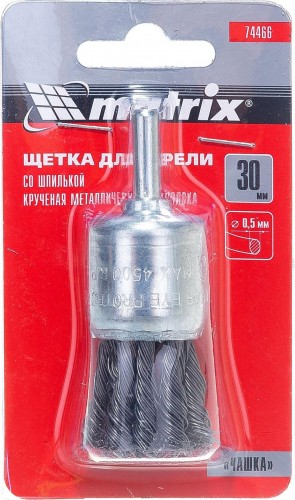 Щетка обдирочная для дрели MATRIX чашеобразная D- 30 мм 74466 74466