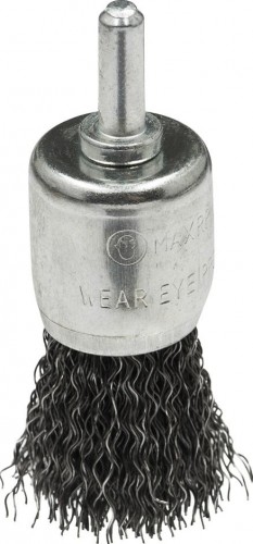 Щетка обдирочная для дрели Профоснастка № 601 Эксперт хв 6 мм D19 мм концевая, гофр. нерж. 20908005