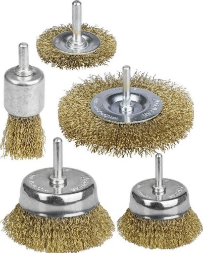 Щетка обдирочная для дрели STAYER PROFESSIONAL набор щеток-крацовок витая проволока 0,3мм, диск.  35157-H5_z01