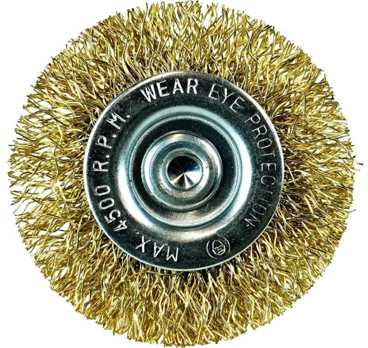Щетка обдирочная для дрели BERGER BG1729 латунированная сталь 0.3 мм, d 50 мм, хвостовик 6