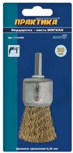 Щетка обдирочная для дрели ПРАКТИКА кистеобразная D-30 мм , хвост 6 мм 773-446 773-446 - изображение 3