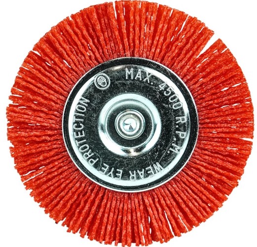 Щетка обдирочная для дрели BERGER BG1738 абразивный нейлон 1.2 мм, P80, d 100 мм, хвостовик