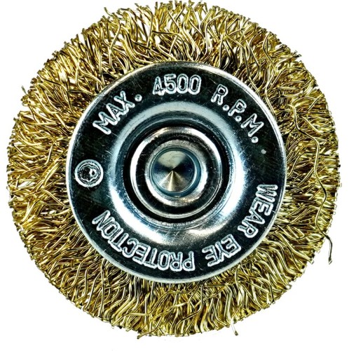 Щетка обдирочная для дрели BERGER BG1728 латунированная сталь 0.3 мм, d 38 мм, хвостовик 6