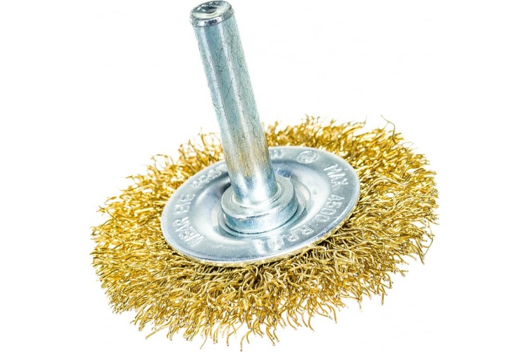 Щетка обдирочная для дрели MATRIX 50 мм плоская со шпилькой, витая проволока 74444 - изображение 3