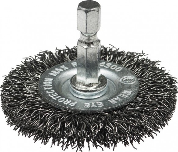 Щетка обдирочная для дрели Профоснастка № 162 Мастер 6гр хв 6.35 мм D75 мм дисковая 20204002