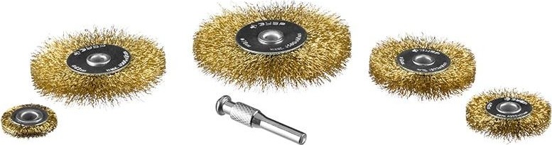 Щетка обдирочная для дрели ЗУБР ПРОФЕССИОНАЛ набор щеток дисковых витая проволока 0,3мм, 5 шт 3521-H5_z02 - изображение 4
