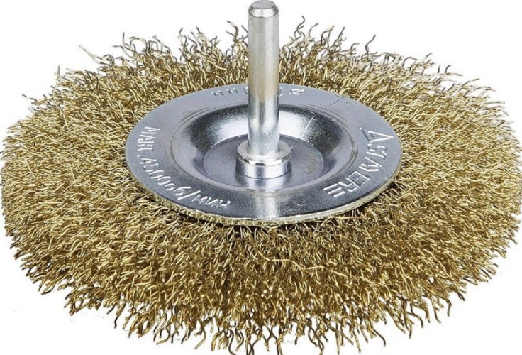 Щетка обдирочная для дрели STAYER PROFESSIONAL дисковая витая проволока 0,3мм, 75мм 35114-075_z01