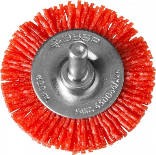 Щетка обдирочная для дрели ЗУБР ПРОФЕССИОНАЛ нейлоновая проволока с абразивным покрытием, 50мм 35161-050_z02