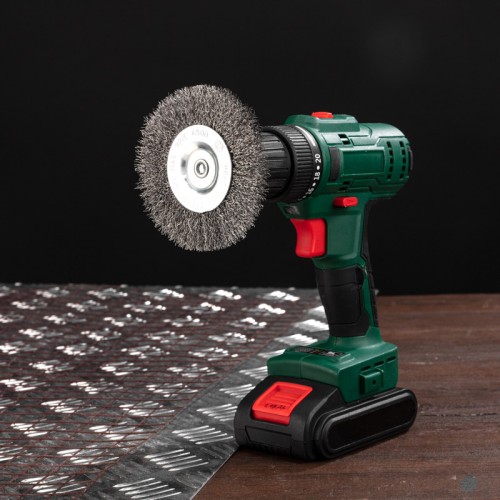 Щетка обдирочная для дрели Kranz KR-91-1246 дисковая витая проволока, 100мм - изображение 5