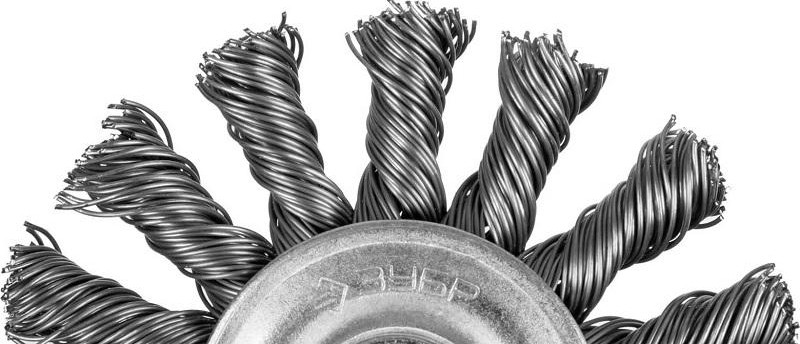 Щетка обдирочная для дрели ЗУБР ПРОФЕССИОНАЛ дисковая проволока 0,5мм, 75мм 3522-075_z02 - изображение 2