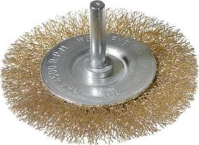 Щетка обдирочная для дрели Sturm 5 240 603 радиальная мягк., латун.волн.проволока 5240603
