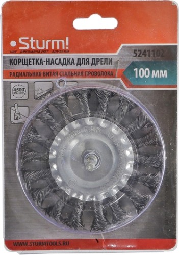 Щетка обдирочная для дрели Sturm 5 241 102 радиальная, витая стальн. 5241102 - изображение 4