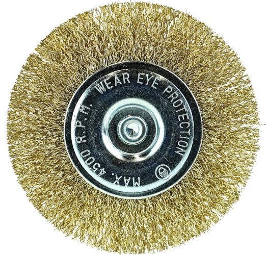 Щетка обдирочная для дрели BERGER BG1731 латунированная сталь 0.3 мм, d 100 мм, хвостовик 6 - изображение 2