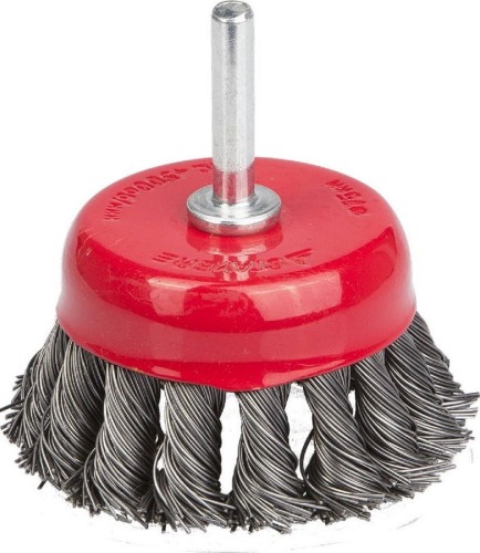 Щетка обдирочная для дрели STAYER PROFESSIONAL жгутированная стальная проволока 0,5м, 75мм 35118-075_z01