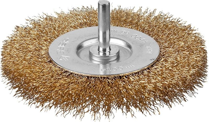 Щетка обдирочная для дрели ЗУБР ПРОФЕССИОНАЛ дисковая витая проволока 0,3мм, 100мм 3520-100_z02