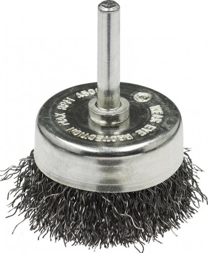 Щетка обдирочная для дрели Профоснастка № 590 Эксперт хв 6 мм D63 мм гофрированная, нерж. 20905003