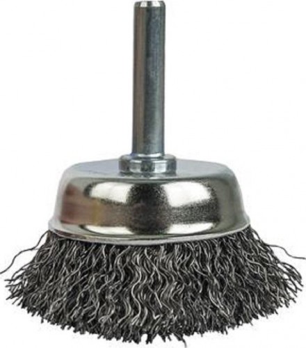 Щетка обдирочная для дрели ПРАКТИКА чашеобразная мягкая D-50 мм , хвост 6 мм 032-577 032-577 - изображение 3
