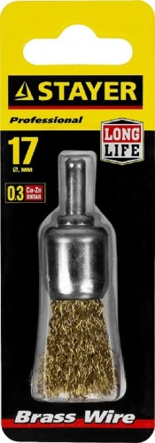 Щетка обдирочная для дрели STAYER MAXClean кистевая витая проволока 0,3мм, 17мм, 35113-17 - изображение 2