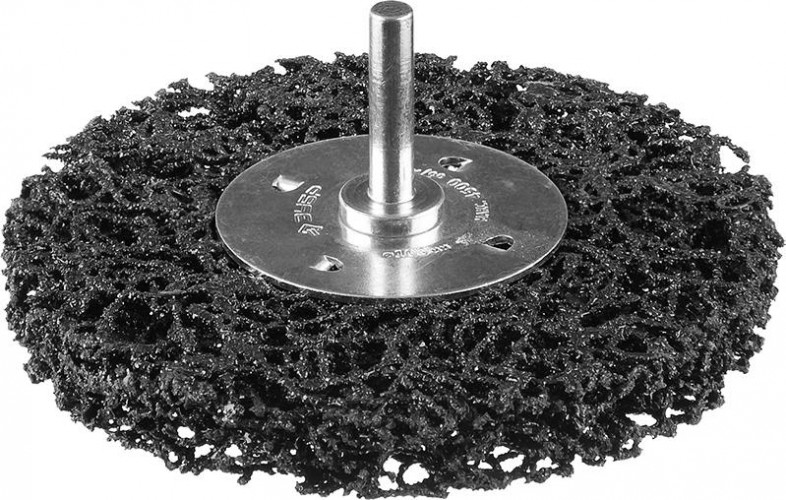 Щетка обдирочная для дрели ЗУБР ПРОФЕССИОНАЛ нейлоновая проволока с абразивным покрытием, с отк 35162-100_z01