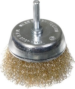 Щетка обдирочная для дрели Sturm 5 240 903 чашеобразная мягк., латун.волн.проволок. 5240903
