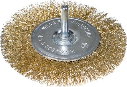 Щетка обдирочная для дрели Sturm 5 240 604 радиальная мягк., латун.волн.проволока 5240604