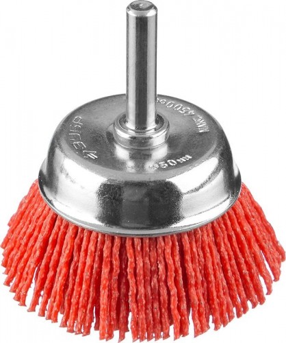 Щетка обдирочная для дрели ЗУБР ПРОФЕССИОНАЛ нейлоновая проволока с абразивным покрытием, 50мм 35165-050_z02