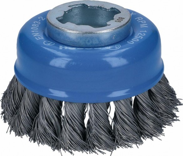 Щетка обдирочная для УШМ BOSCH чашеобразная D-75 мм X-LOCK витая 2608620727