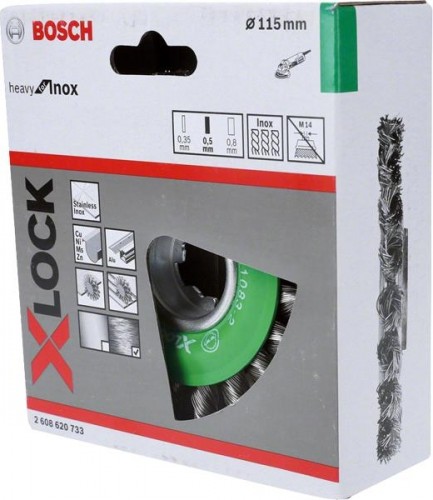 Щетка обдирочная для УШМ BOSCH круглая D-115 мм X-LOCK 2608620733 - изображение 2