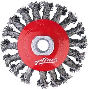 Щетка обдирочная для УШМ АТАКА коническая 025 D-100 мм М14  22218