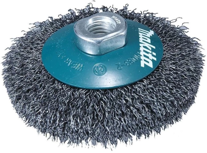 Щетка обдирочная для УШМ MAKITA D-77562 d115 мм, толщ. проволоки 0.3 мм, пучки, нерж., m14