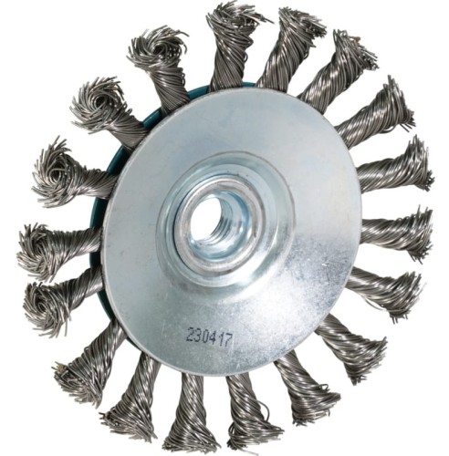 Щетка обдирочная для УШМ MAKITA D-77584 d115 мм, толщ. проволоки 0,5 мм, толстые пучки,