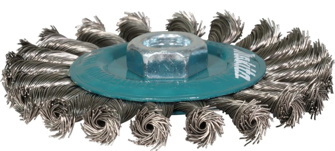 Щетка обдирочная для УШМ MAKITA D-77534 d115 мм, толщ. проволоки 0.5 мм, пучки, нержавейка - изображение 2