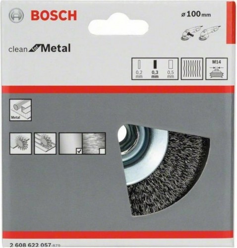 Щетка обдирочная для УШМ BOSCH коническая D-100 мм М14 2608622057 - изображение 2