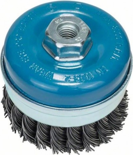 Щетка обдирочная для УШМ BOSCH чашеобразная D-90 мм М14 витая усиленная 2609256506