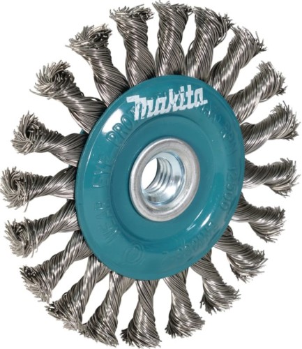 Щетка обдирочная для УШМ MAKITA D-77534 d115 мм, толщ. проволоки 0.5 мм, пучки, нержавейка