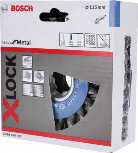 Щетка обдирочная для УШМ BOSCH круглая D-115 мм X-LOCK 2608620731 - изображение 2
