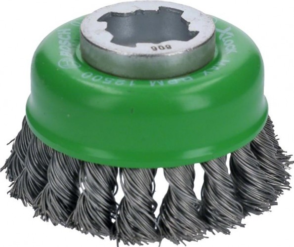 Щетка обдирочная для УШМ BOSCH чашеобразная INOX D-75 мм X-LOCK витая 2608620729