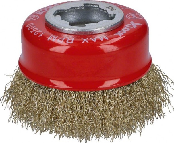 Щетка обдирочная для УШМ BOSCH чашеобразная D-75 мм X-LOCK латунь 2608620730
