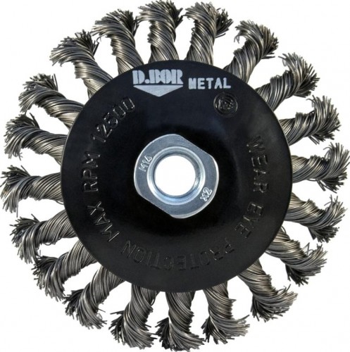 Щетка обдирочная для УШМ D.BOR коническая METAL Standard D-100 мм М14  витая (арт. D11-MS-100-M14-050) D11-MS-100-M14-050