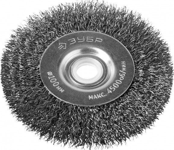 Щетка обдирочная для заточного станка ЗУБР D-100х12.7 мм 35185-100 35185-100_z02 - изображение 3