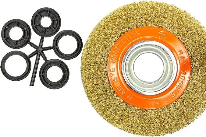 Щетка обдирочная для заточного станка Sturm 5 241 301 5 перех., латун. волнист. проволока 5241301 - изображение 2