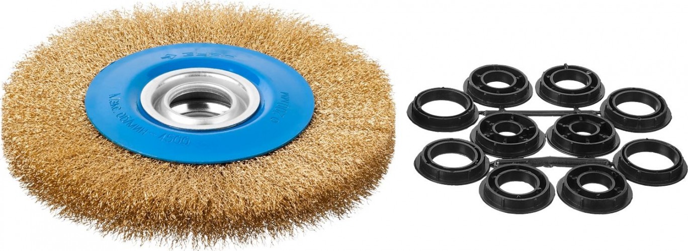 Щетка обдирочная для заточного станка ЗУБР D-200х32.0 мм 35186-200_z01 35186-200_z01 - изображение 4